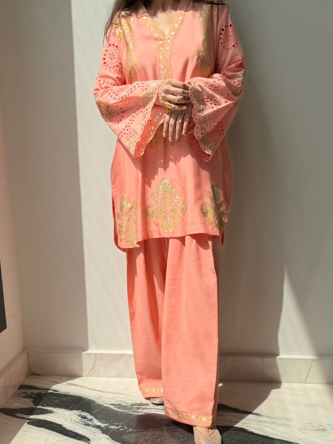Peach Zari